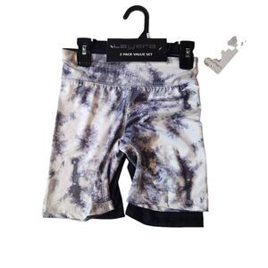 Girl's Layer 8 Grey Tye Died & Grey Bike Shorts Size 7/8